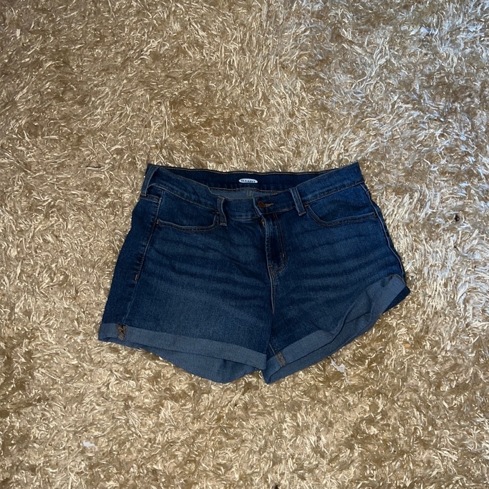 Darkwash jean shorts